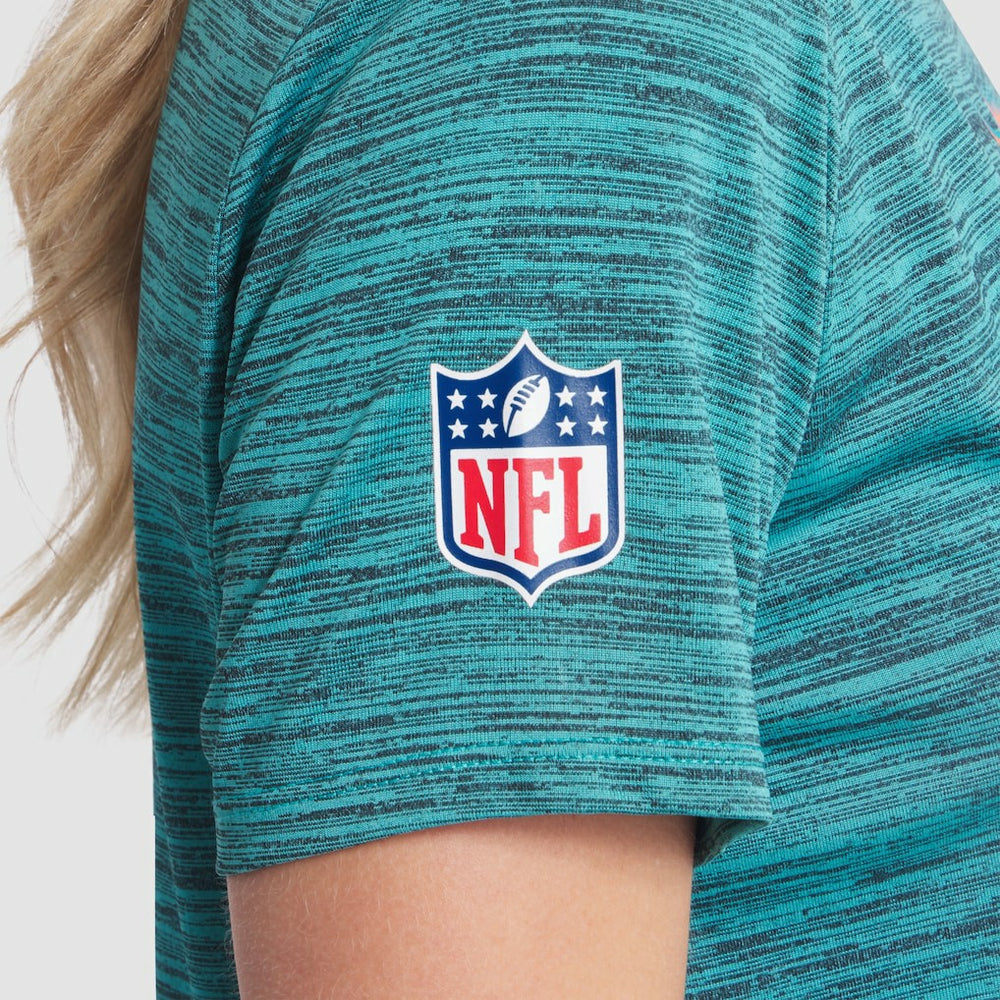 Miami Dolphins Women's 2025 Rivalries Collection Sideline Velocity Dri-FIT T-Shirt - Turbo Green T-shirts