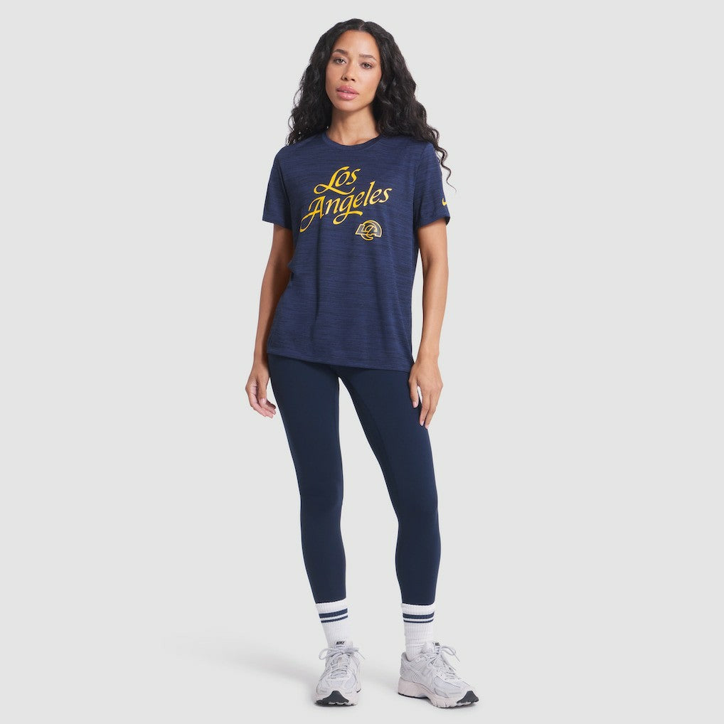 Los Angeles Rams Women's 2025 Rivalries Collection Sideline Velocity Dri-FIT T-Shirt - Midnight Blue T-shirts