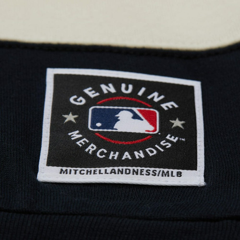 Minnesota Twins Mitchell & Ness Women's Cooperstown Collection Blocked Fleece Pullover Sweatshirt- Navy/Black Pullover