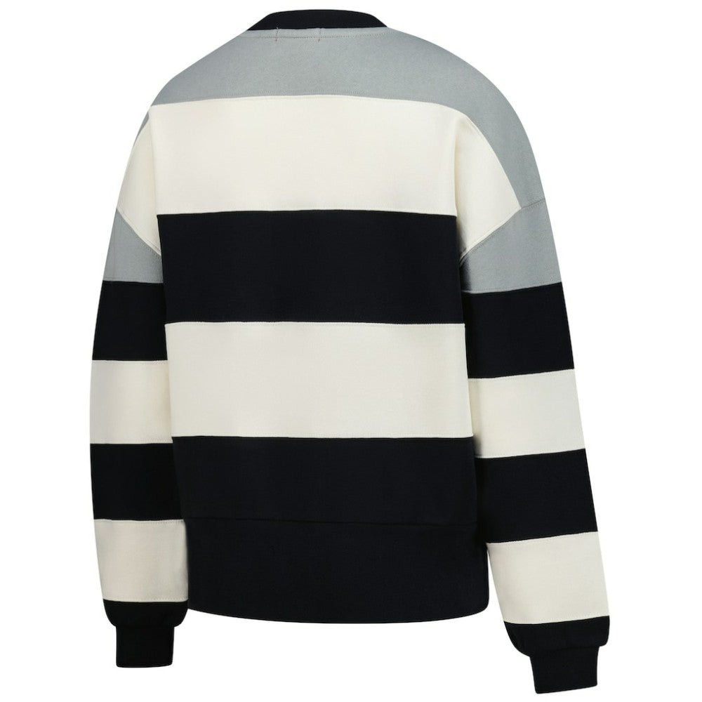 Milwaukee Brewers Mitchell & Ness Women's Cooperstown Collection Blocked Fleece Pullover Sweatshirt- Gray/Black Pullover