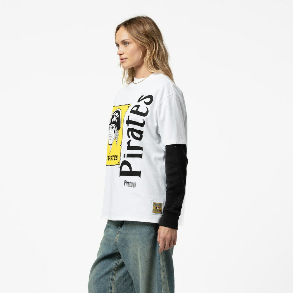 Pittsburgh Pirates Mitchell & Ness Women's Cooperstown Collection Boyfriend T-Shirt - White T-shirts