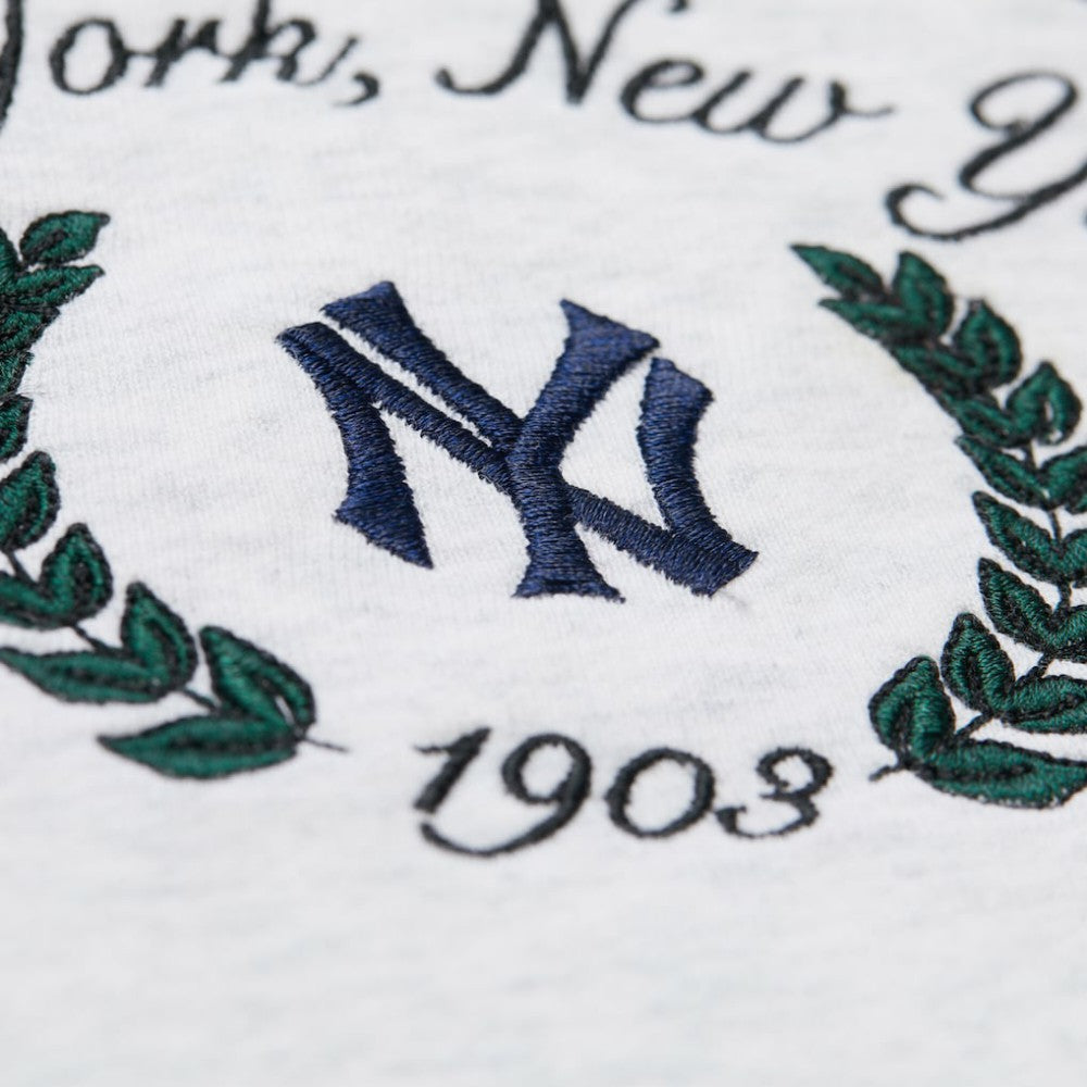 New York Yankees Mitchell & Ness Women's Cropped Toggle Pullover Sweatshirt - Heather Gray Pullover