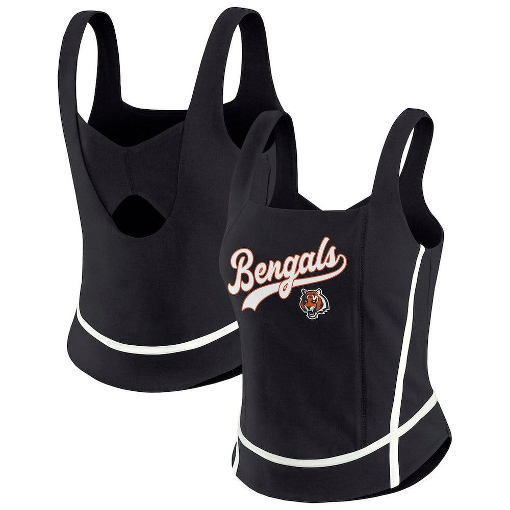 Cincinnati Bengals WEAR by Erin Andrews Women's Square Neck Tank Top - Black Tops