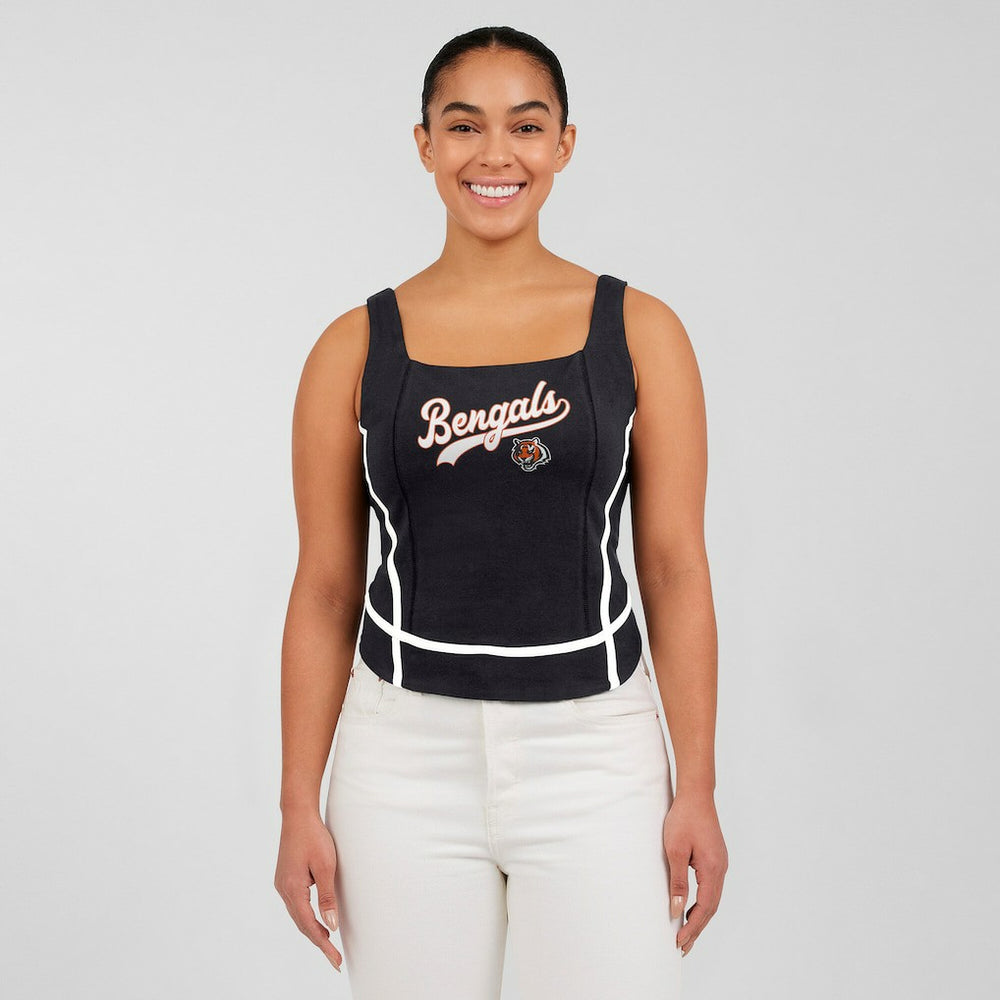Cincinnati Bengals WEAR by Erin Andrews Women's Square Neck Tank Top - Black Tops
