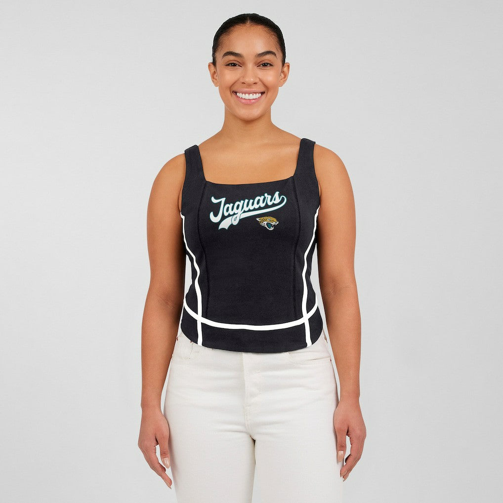 Jacksonville Jaguars WEAR by Erin Andrews Women's Square Neck Tank Top - Black Tops