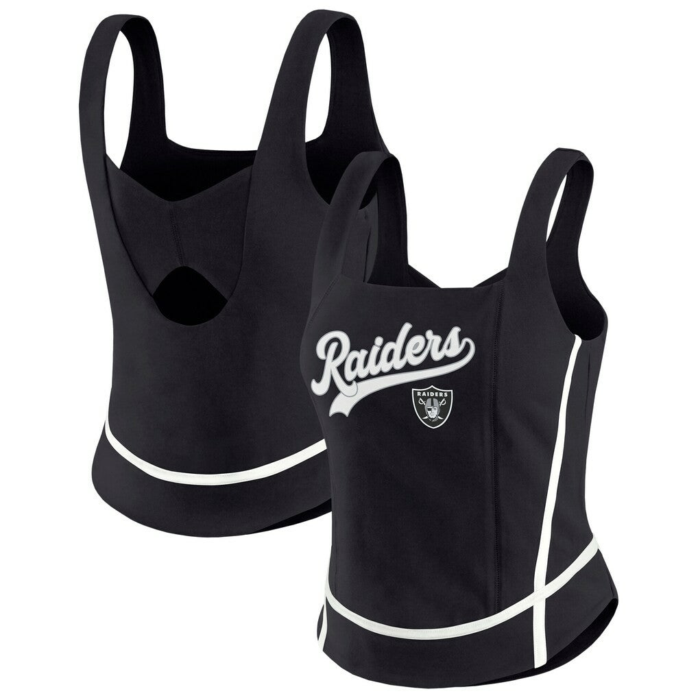 Las Vegas Raiders WEAR by Erin Andrews Women's Square Neck Tank Top - Black Tops