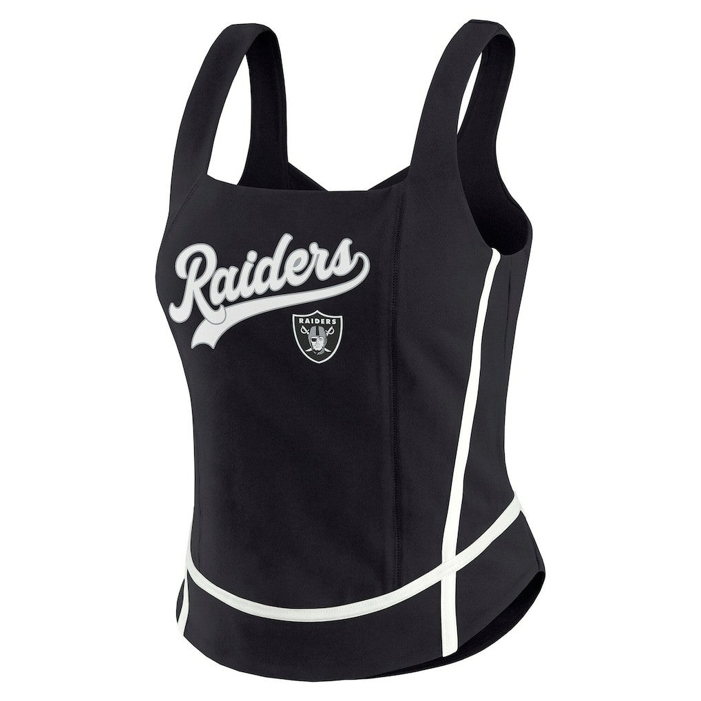 Las Vegas Raiders WEAR by Erin Andrews Women's Square Neck Tank Top - Black Tops