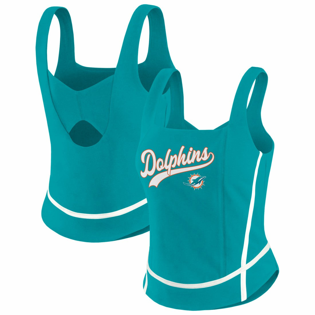 Miami Dolphins WEAR by Erin Andrews Women's Square Neck Tank Top - Aqua Tops