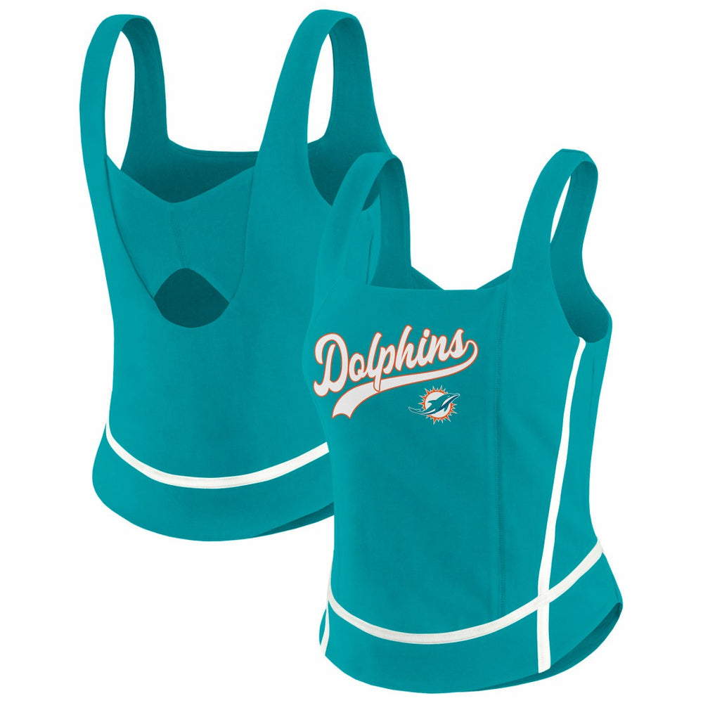 Miami Dolphins WEAR by Erin Andrews Women's Square Neck Tank Top - Aqua Tops