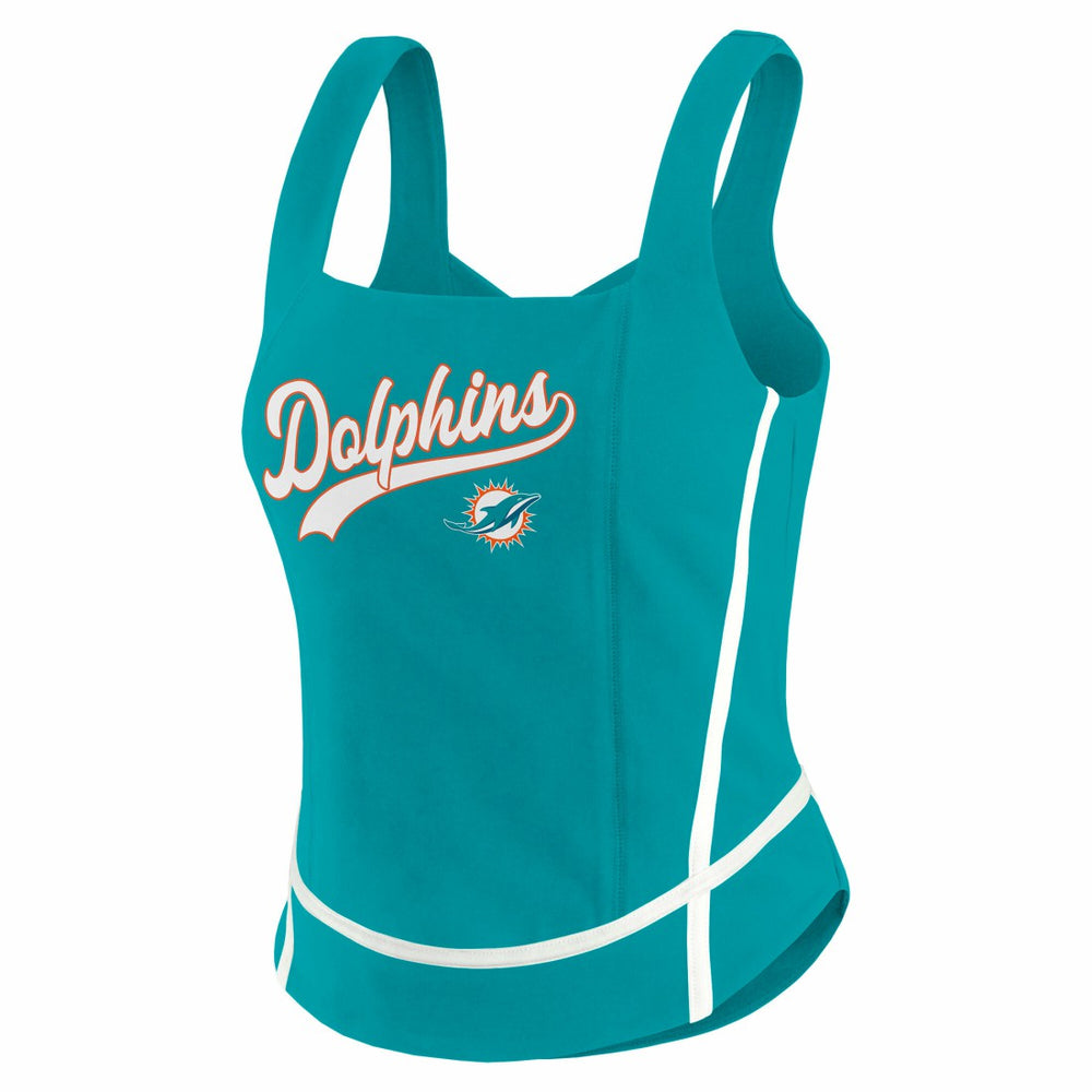 Miami Dolphins WEAR by Erin Andrews Women's Square Neck Tank Top - Aqua Tops