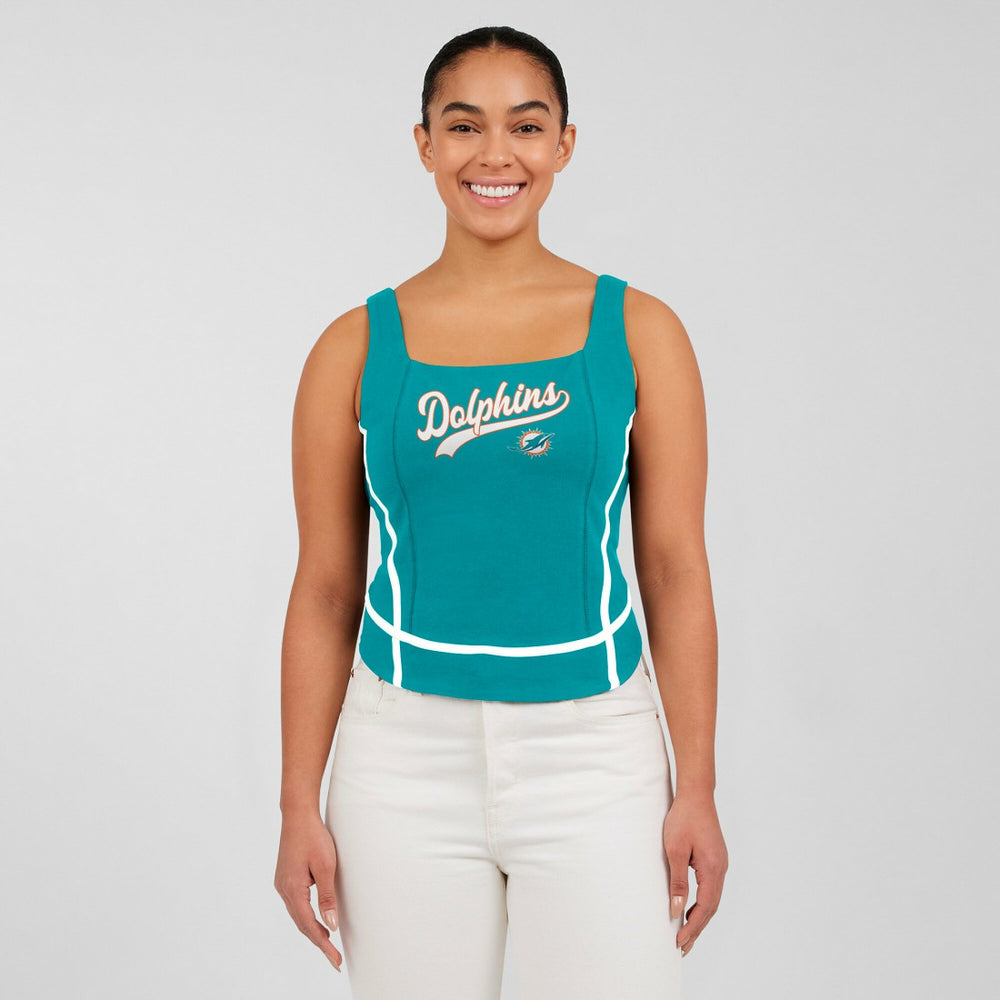 Miami Dolphins WEAR by Erin Andrews Women's Square Neck Tank Top - Aqua Tops