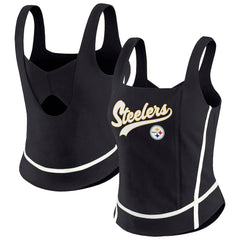 Pittsburgh Steelers WEAR by Erin Andrews Women's Square Neck Tank Top - Black Tops
