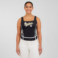 Pittsburgh Steelers WEAR by Erin Andrews Women's Square Neck Tank Top - Black Tops