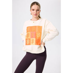 San Francisco Giants Terez Women's Technicolor  Oversized Pullover Sweatshirt - Cream Pullover