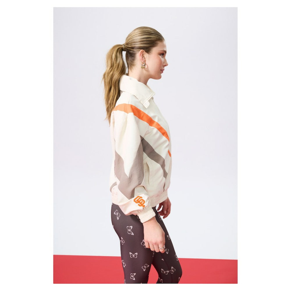 San Francisco Giants Terez Women's Ripstop Chevron Quarter-Zip Pullover - Cream Pullover