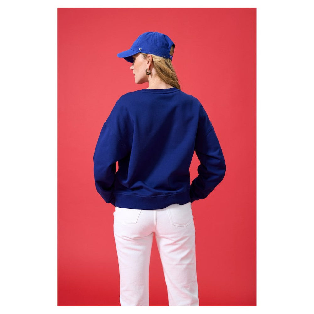 Chicago Cubs Terez Women's Oversized Gemstone Logo Sweatshirt - Navy Sweatshirts