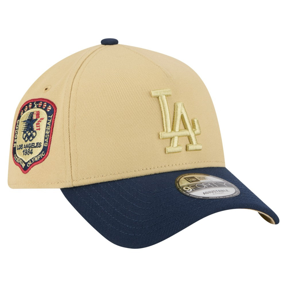 Los Angeles Dodgers x The Heritage Collection New Era LA84 Summer Olympics 9FORTY Adjustable Hat - Gold/Navy Hats