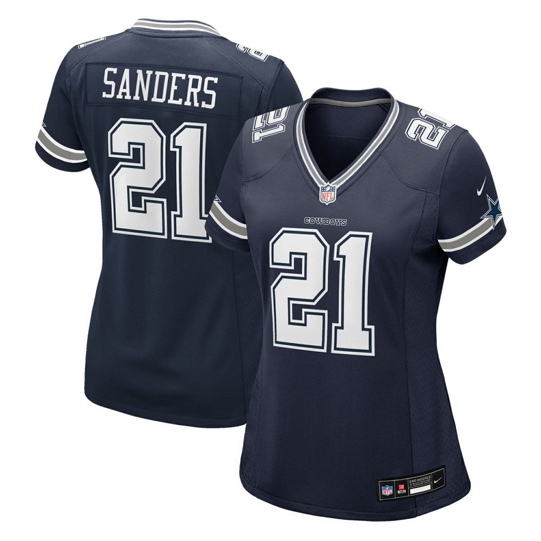 Deion Sanders Dallas Cowboys Women's Team Retired Player Game Jersey - Navy Jerseys