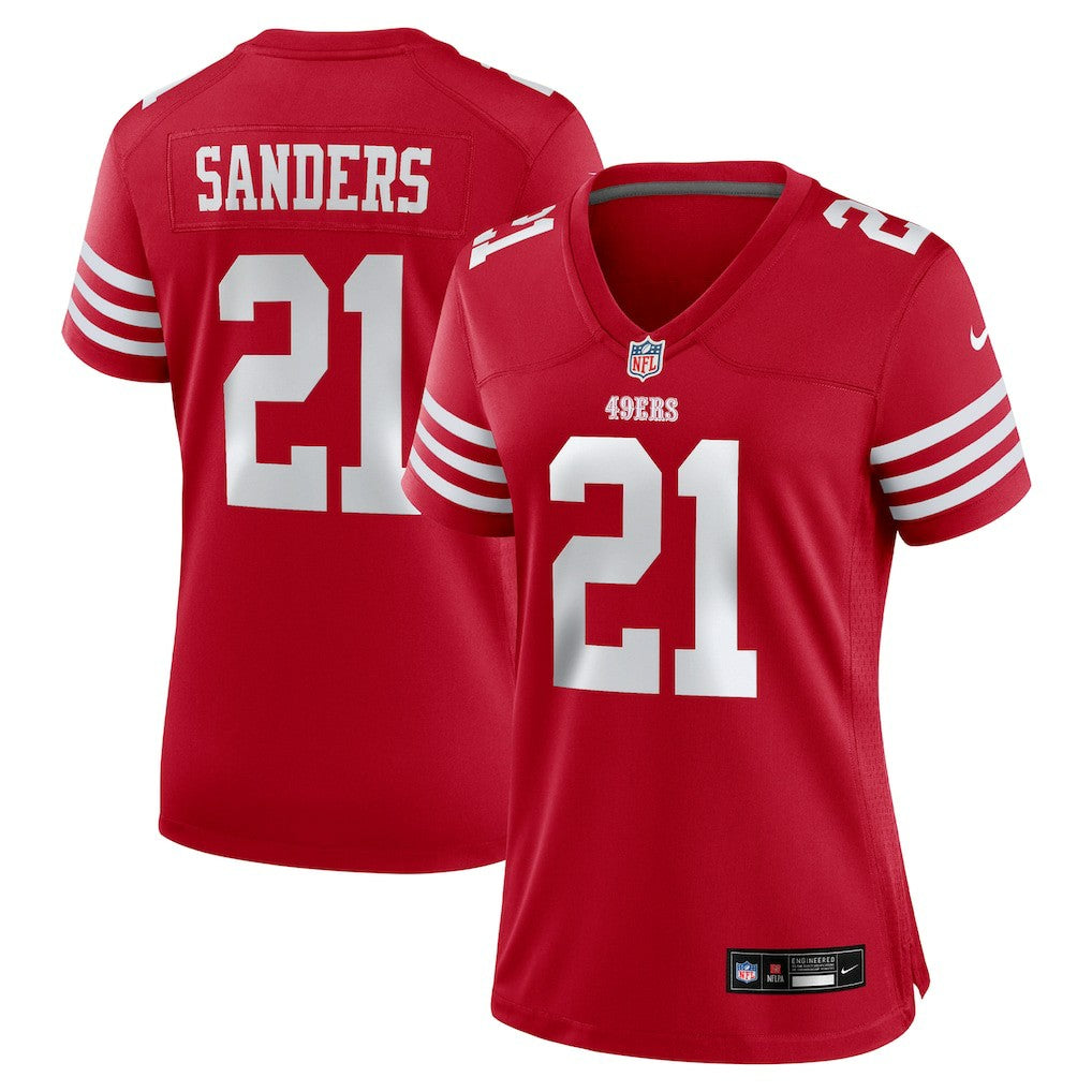 Deion Sanders San Francisco 49ers Women's Retired Player Game Jersey - Scarlet Jerseys