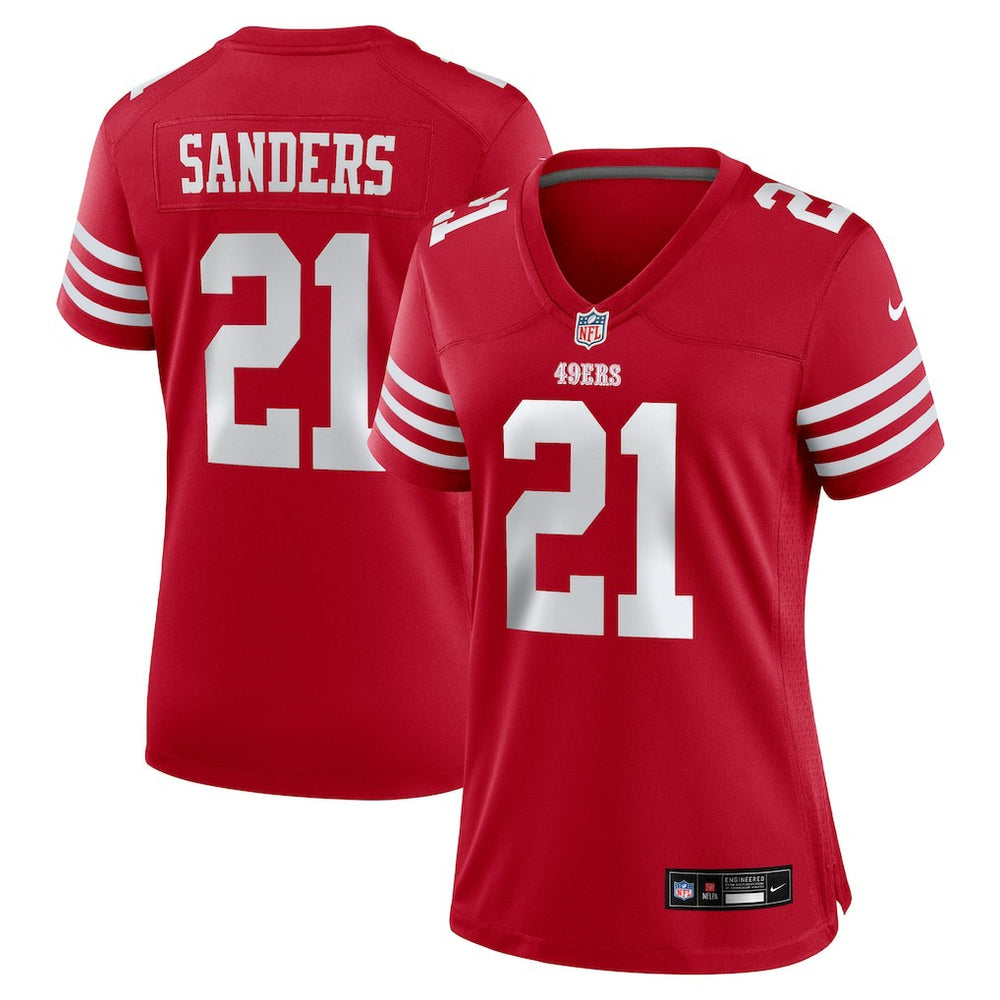Deion Sanders San Francisco 49ers Women's Retired Player Game Jersey - Scarlet Jerseys