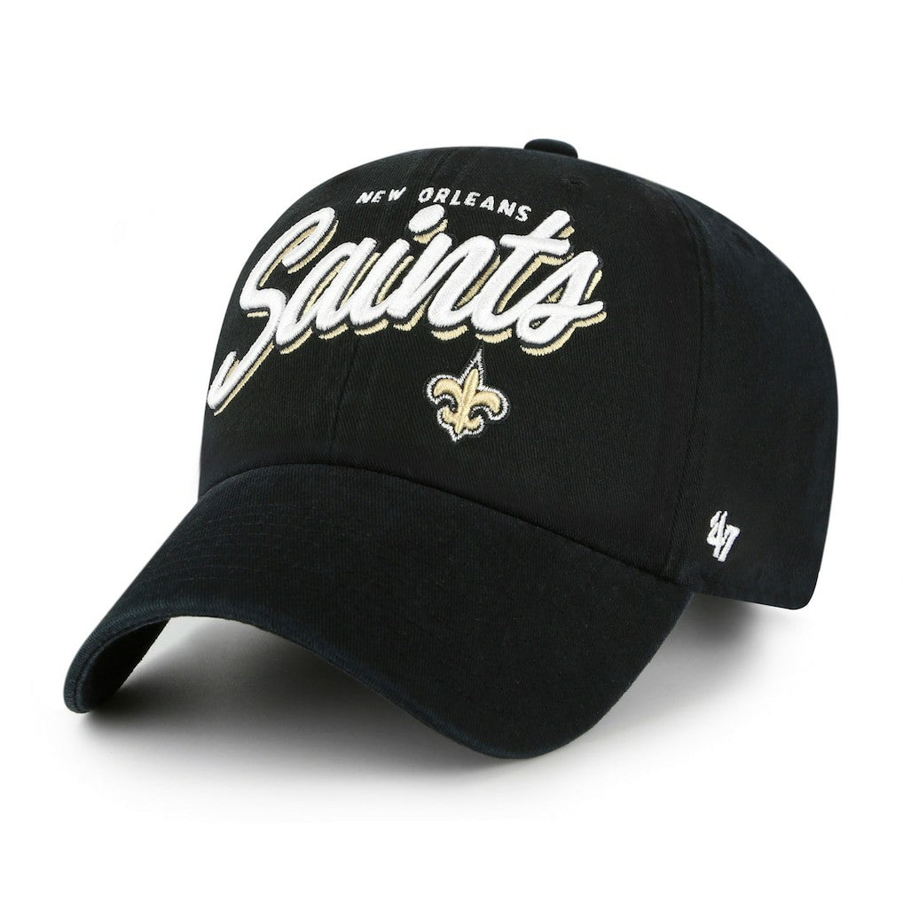 New Orleans Saints '47 Women's Ariana Clean Up Adjustable Hat - Black Hats