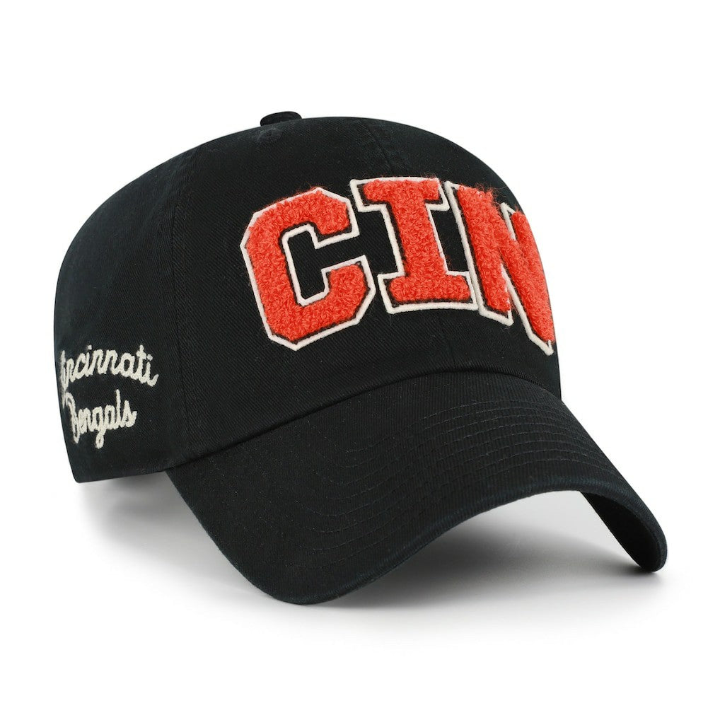 Cincinnati Bengals '47 Women's Zoey Clean Up Adjustable Hat - Black Hats