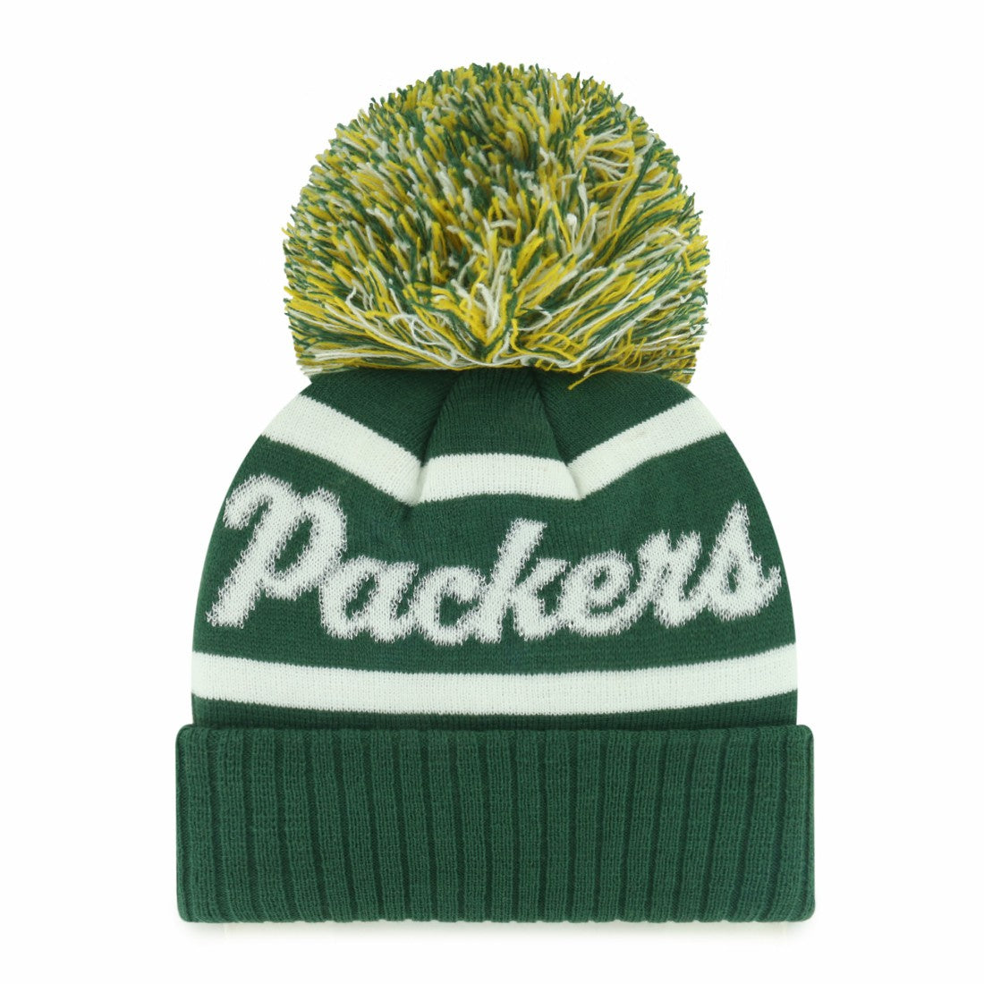 Green Bay Packers '47 Women's Spirited Cuffed Knit Hat with Pom - Green Hats