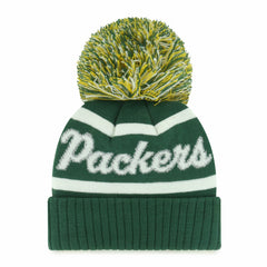 Green Bay Packers '47 Women's Spirited Cuffed Knit Hat with Pom - Green Hats