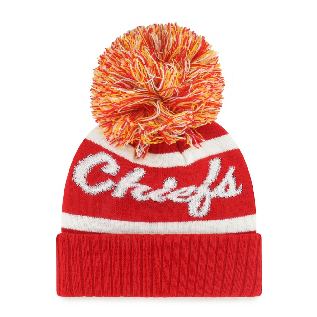 Kansas City Chiefs '47 Women's Spirited Cuffed Knit Hat with Pom - Red Hats