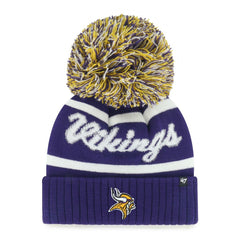Minnesota Vikings '47 Women's Spirited Cuffed Knit Hat with Pom - Purple Hats