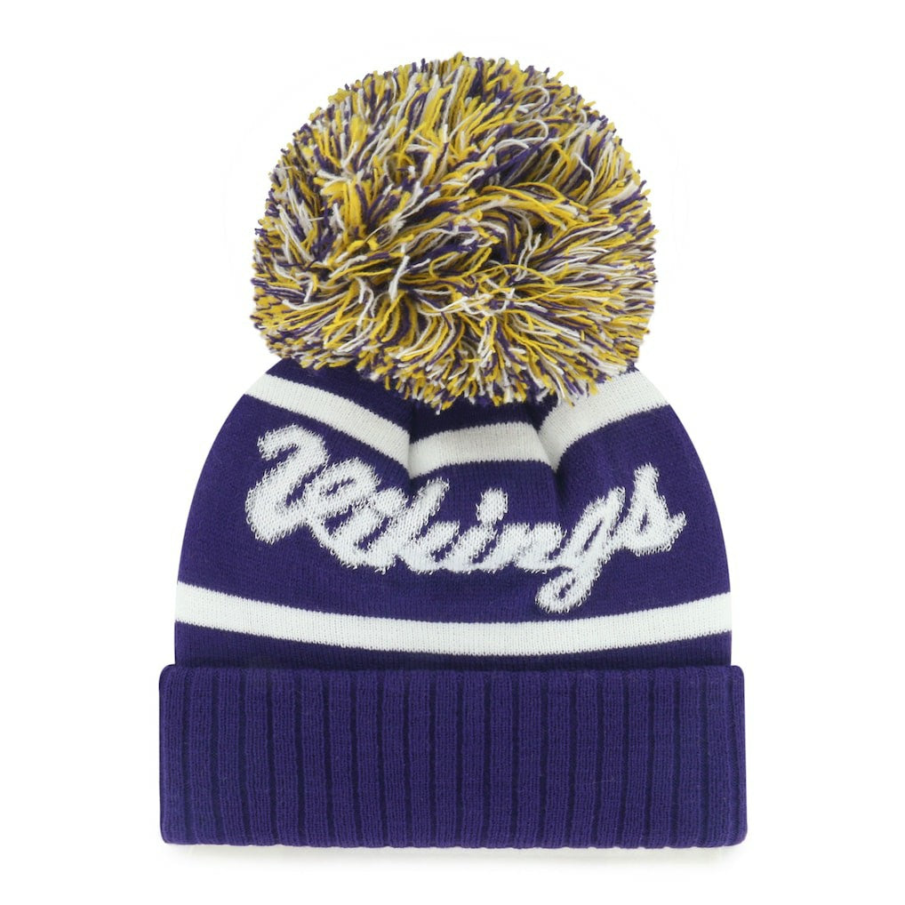 Minnesota Vikings '47 Women's Spirited Cuffed Knit Hat with Pom - Purple Hats