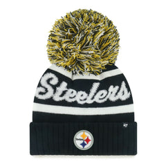 Pittsburgh Steelers '47 Women's Spirited Cuffed Knit Hat with Pom - Black Hats