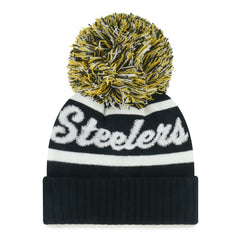 Pittsburgh Steelers '47 Women's Spirited Cuffed Knit Hat with Pom - Black Hats