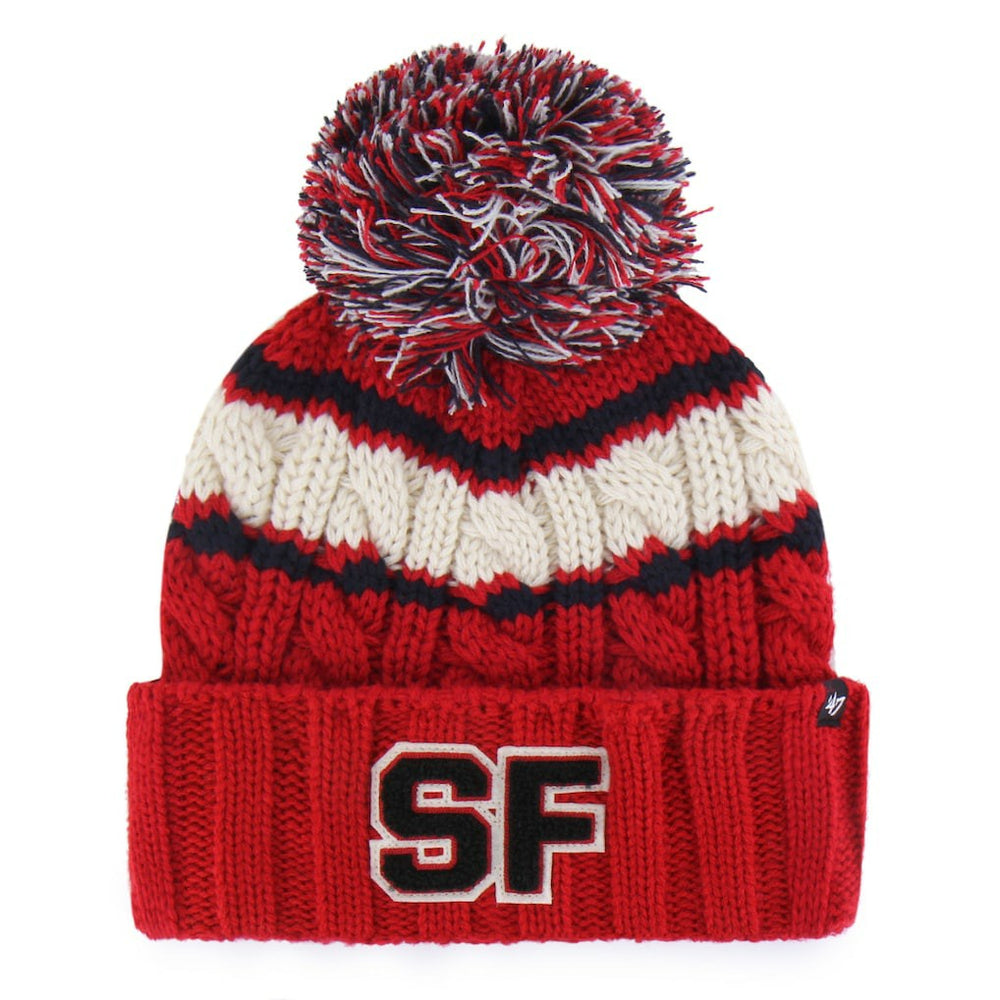 San Francisco 49ers '47 Women's Emma Cuffed Knit Hat with Pom - Scarlet Hats