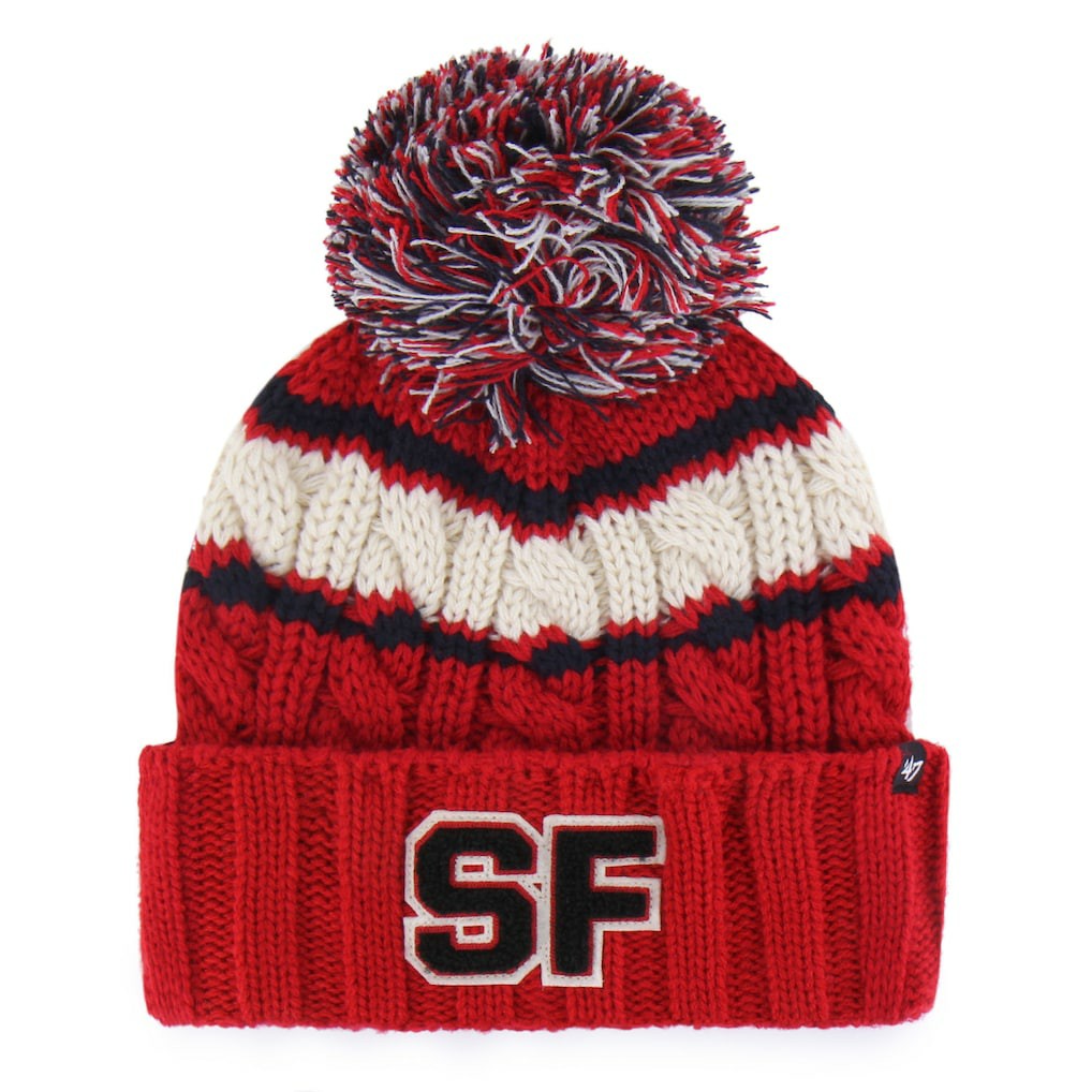 San Francisco 49ers '47 Women's Emma Cuffed Knit Hat with Pom - Scarlet Hats