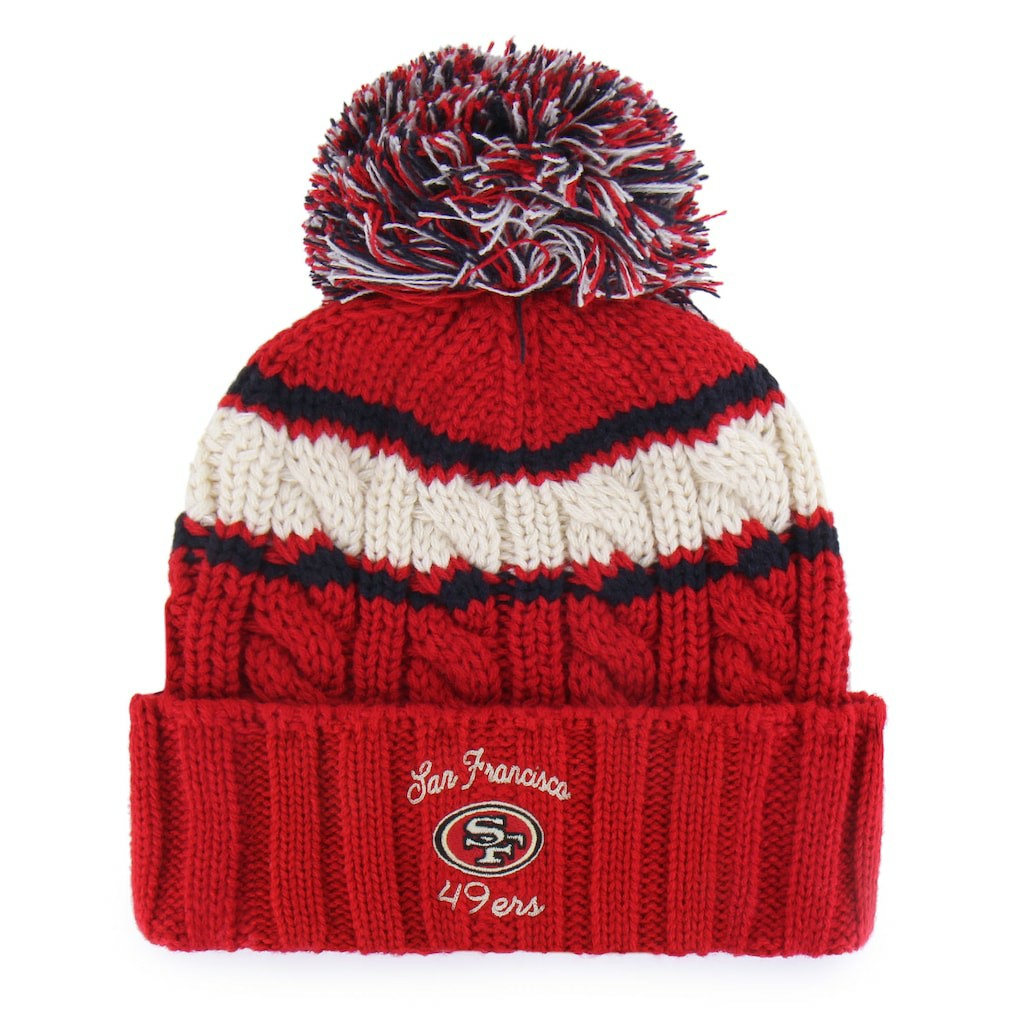 San Francisco 49ers '47 Women's Emma Cuffed Knit Hat with Pom - Scarlet Hats