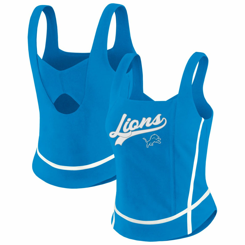 Detroit Lions WEAR by Erin Andrews Women's Square Neck Tank Top - Blue Tops