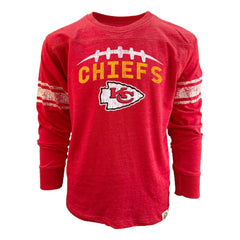 Kansas City Chiefs Wes & Willy Youth Football Long Sleeve T-Shirt - Red T-shirts