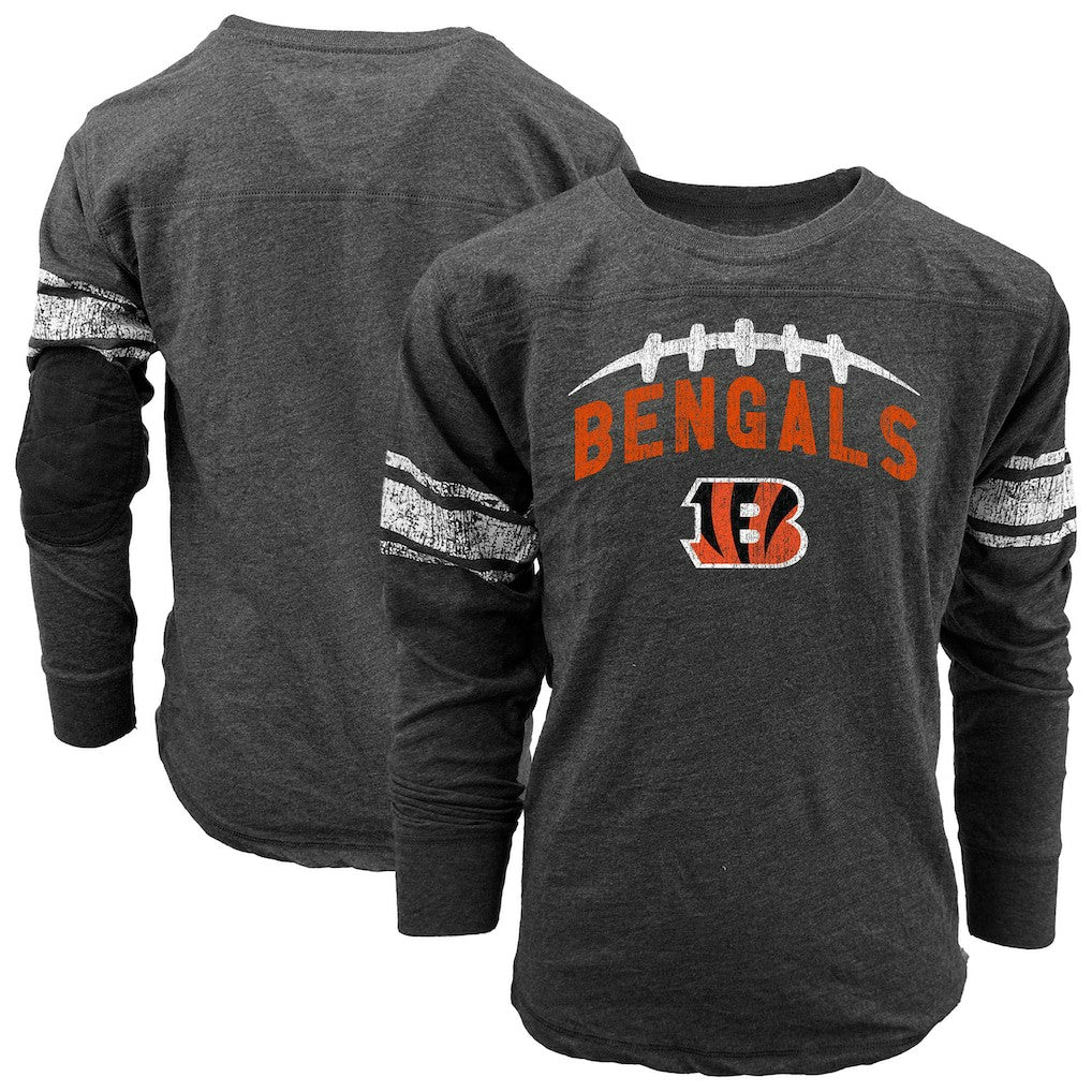 Cincinnati Bengals Wes & Willy Youth Football Long Sleeve T-Shirt - Black T-shirts