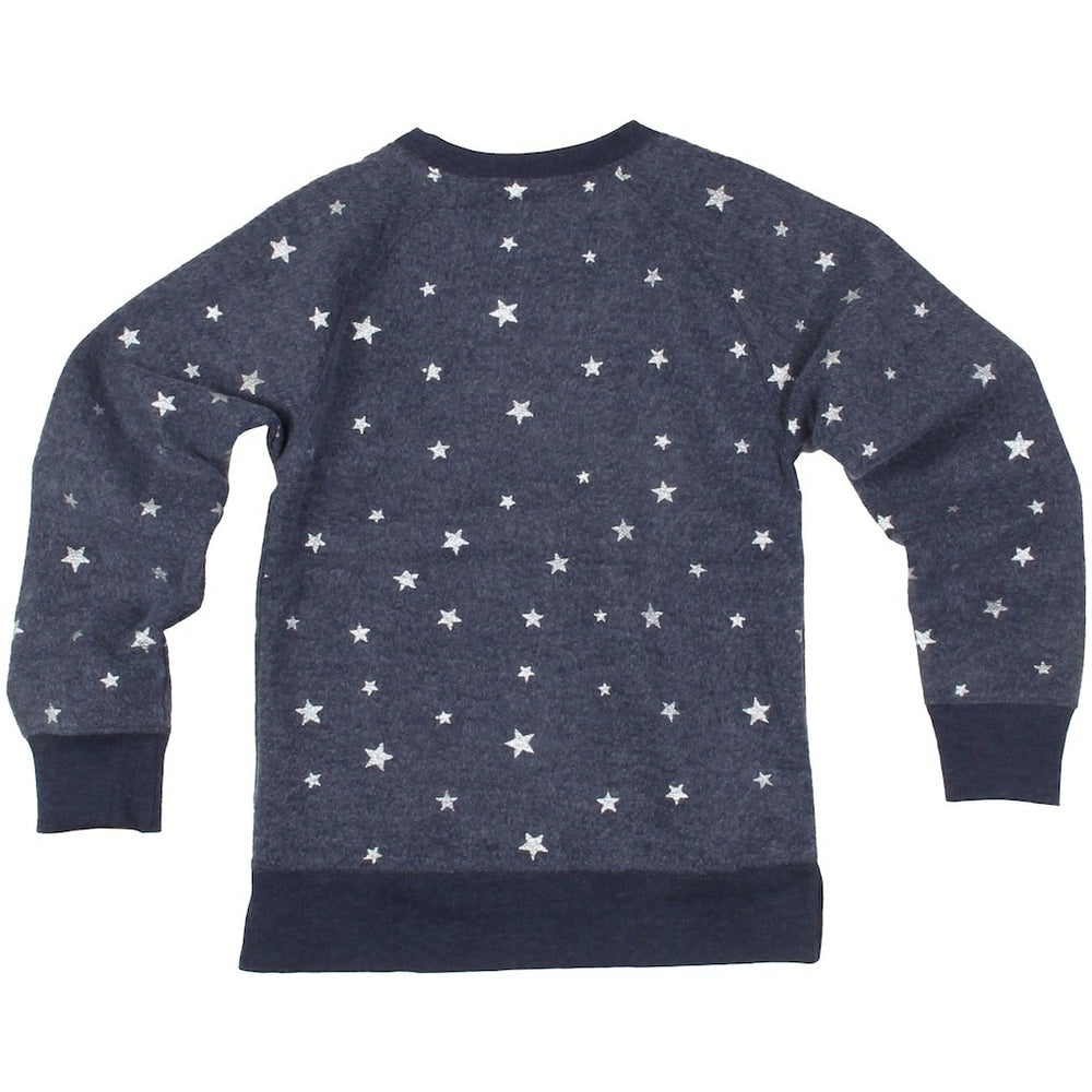 Dallas Cowboys Wes & Willy Girls Youth Shimmer Star Reverse Fleece Pullover Sweatshirt - Navy Pullover