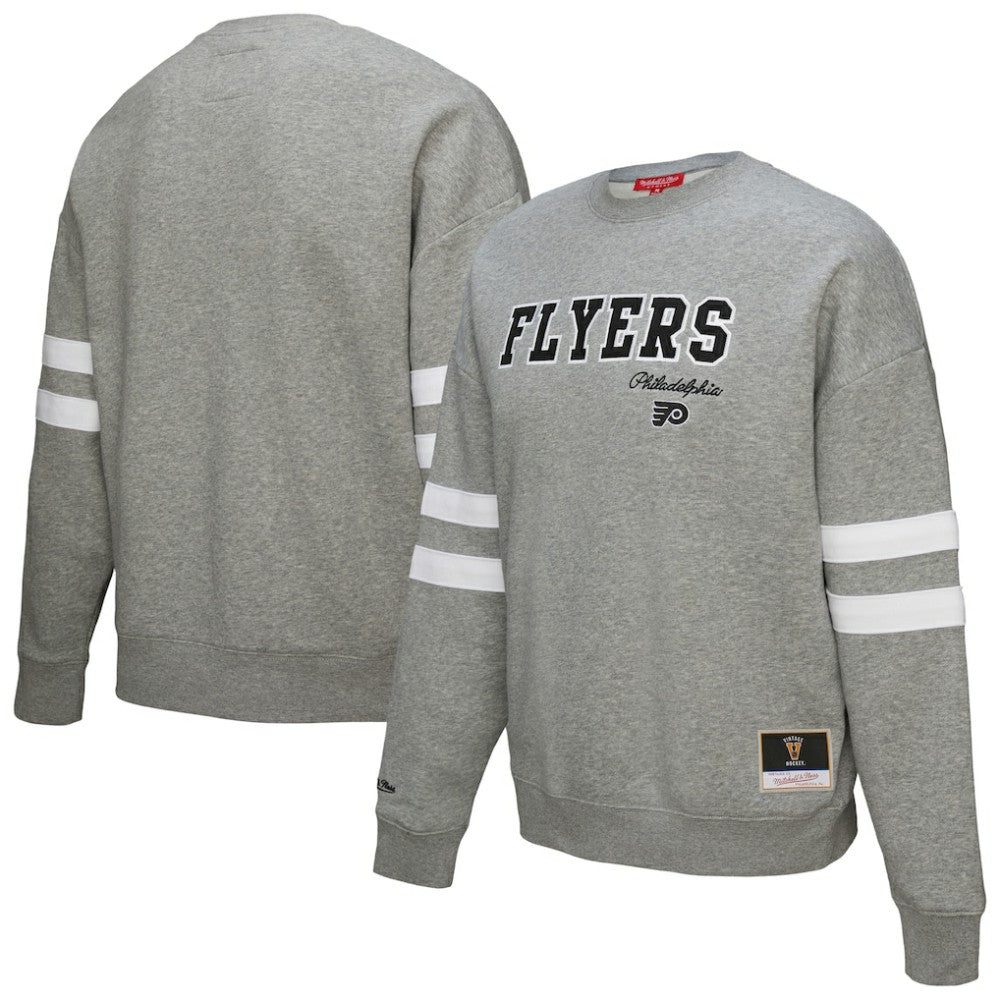 Philadelphia Flyers Mitchell & Ness Women's Logo Lightweight Pullover Sweatshirt - Heather Gray | US 202679015