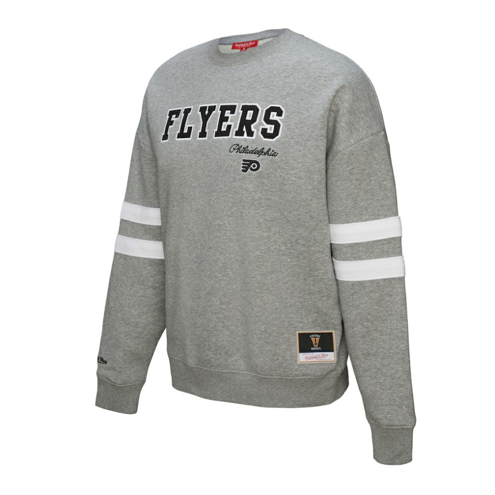 Philadelphia Flyers Mitchell & Ness Women's Logo Lightweight Pullover Sweatshirt - Heather Gray | US 202679015