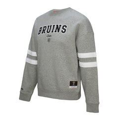 Boston Bruins Mitchell & Ness Women's Logo Lightweight Pullover Sweatshirt - Heather Gray | US 202679016