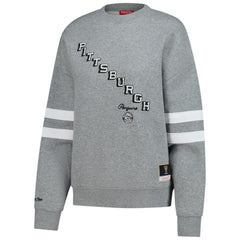Pittsburgh Penguins Mitchell & Ness Women's Logo Lightweight Pullover Sweatshirt - Heather Gray | US 202679018