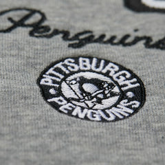 Pittsburgh Penguins Mitchell & Ness Women's Logo Lightweight Pullover Sweatshirt - Heather Gray | US 202679018