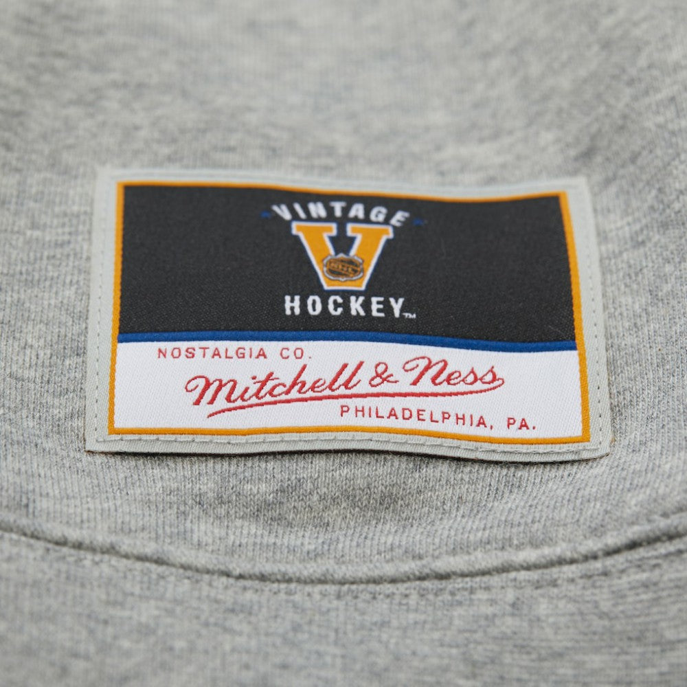 Pittsburgh Penguins Mitchell & Ness Women's Logo Lightweight Pullover Sweatshirt - Heather Gray | US 202679018