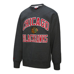 Chicago Blackhawks Mitchell & Ness Playoff Win Fleece Pullover Sweatshirt - Heather Charcoal | US 202679019