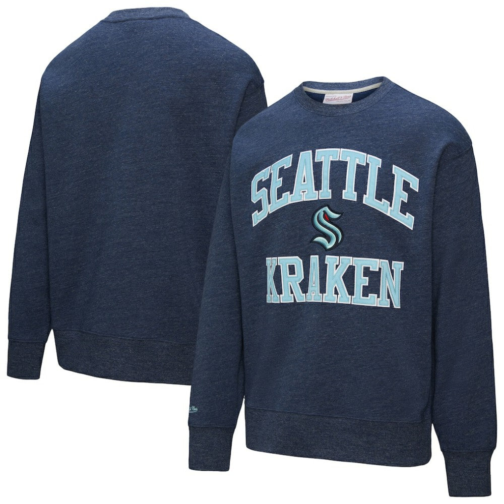 Seattle Kraken Mitchell & Ness Playoff Win Fleece Pullover Sweatshirt - Deep Sea Blue | US 202679021
