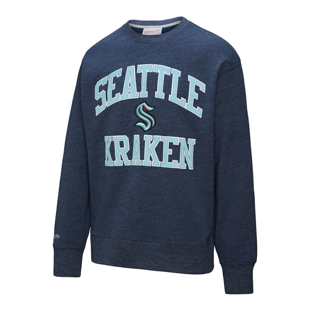 Seattle Kraken Mitchell & Ness Playoff Win Fleece Pullover Sweatshirt - Deep Sea Blue | US 202679021