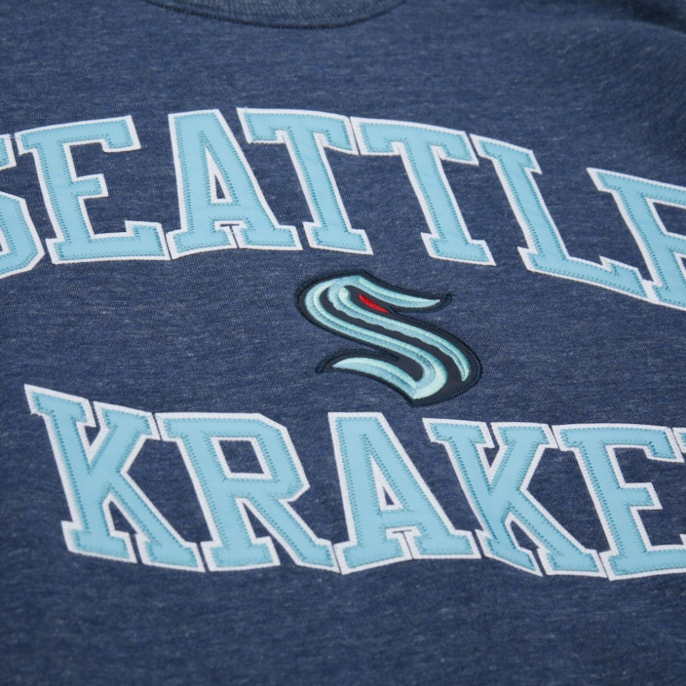 Seattle Kraken Mitchell & Ness Playoff Win Fleece Pullover Sweatshirt - Deep Sea Blue | US 202679021